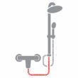 Zuhany gegecső zuhany rendszerekhez 70 cm FERRO