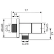 Quadro Sarokszelep 1/2"* 1/2" FEKETE  FERRO
