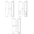 FAMME/ELKA/MILANO F170 1 ajtó 1 szennyestartó FALI kiegészítő Fürdőszobaszekrény TBOSS