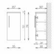 FAMME/ELKA/MILANO F74 1 ajtó FALI kiegészítő Fürdőszobaszekrény TBOSS