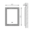 FLOATING MIRROR AURA 60X80CM fürdőszoba tükör integrált, páramentesítő, fényerőszabályozó TBOSS