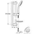 Euphoria 110mm Mono II funkciós  600mm rudas zuhany szett GROHE