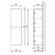 LUNA/SLIM F170 2 ajtó FALI kiegészítő Fürdőszobaszekrény TBOSS