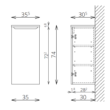 LUNA/SLIM F74 1 ajtó FALI kiegészítő Fürdőszobaszekrény TBOSS