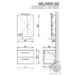 MILANO K60 FALI fürdőszoba szekrény + Mirror Box Recta 60 szettben TBOSS 