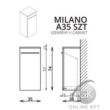 FAMME/ELKA/MILANO F74 1 ajtó FALI kiegészítő Fürdőszobaszekrény TBOSS
