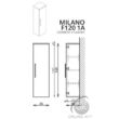 FAMME/ELKA/MILANO F120 1 ajtó 2 fiók FALI kiegészítő Fürdőszobaszekrény TBOSS