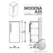 MODENA/LEON F74 1 ajtó FALI kiegészítő Fürdőszobaszekrény TBOSS