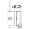 MODENA/LEON F120 2 ajtó FALI kiegészítő Fürdőszobaszekrény TBOSS