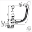 Kád le/túlfolyószett 570 B K/K chrom X01305 RAVAK
