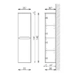 ARKO F140 2 ajtó FALI kiegészítő Fürdőszobaszekrény TBOSS 