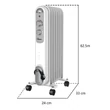 ARDES 4R07S  Elektromos olajradiátor  7 tagos 1500W szürke - A készlet erejéig rendelhető!