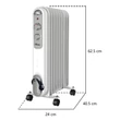 ARDES 4R09S Elektromos olajradiátor  9 tagos 2000W szürke