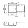 ELLECI - Mosogatótálca Easy 480 100x50 Granitek egymedence + csepptálca G39 Bianco soft