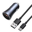 Baseus AUTÓS TÖLTŐ USB+TYPE-C ALJZAT 40W, PD GYORSTÖLTŐ 4.0, LED JELZÉS + TYPE-C KÁBEL TZCCJD-0G