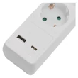 Emos HOSSZABBÍTÓ 3 M / 5 ALJZAT / KAPCSOLÓS / USB A + C / 1,5 MM2 P1523CU
