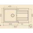RIVA 1B 1D 860x500 gránit mosogató METÁL FEKETE GRANMASTER
