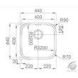 BAHIA 400X400 aláépíthető Mosogatótálca RODI PRÉMIUM selection