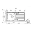OKIO LINE 85 FLAT 1B 1D  860X435 Rozsdamentes Mosogatótálca RODI