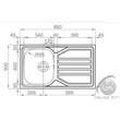 OKIO LINE 86 FLAT 1B 1D  860X500 Rozsdamentes Mosogatótálca RODI