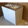 800X600 Komplett 2 medencés nyílóajtós mosogatószekrény FEHÉR