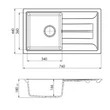 GRACIA 1B 1D 760x440 gránit mosogató Metál fekete GK SINK