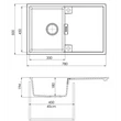 FRAME 1B 1D 780x500 gránit mosogató Titánszürke GK SINK