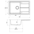 HORIZON 1B 1D 780x500 gránit mosogató Antracit fekete GK SINK