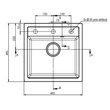 HORIZON 1B 490x490 gránit mosogató Fehér GK SINK