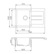 EVIDO Cubo 45S gránit mosogató, 780 x 500 mm, bézs