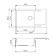 EVIDO Cubo XL 6S compact gránit mosogató, 860 x 500 mm, antracit