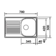 BLANCO TIPO 45 S compact, mosogatótálca, natúr rozsdamentes acél excenter nélkül (207830 mos+222404 lef)