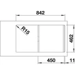 BLANCO FLEX PRO 45 S mosogatótálca, natúr rozsdamentes acél, excenter nélkül (232887 mos+232250 lef)