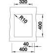 BLANCO SUBLINE 320-U fekete exc.nélk.