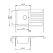EVIDO Home 45S gránit mosogató, 765 x 460mm, antracit