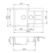 EVIDO Cubo 6S compact gránit mosogató800x500 antracit