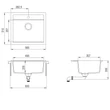 EVIDO Quadro 6 gránit mosogató, 562 x 510mm, avena