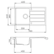 EVIDO Easy 45S gránit mosogató, 760 x 440 mm, bézs