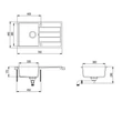 EVIDO Easy 45S gránit mosogató, 760 x 440 mm, avena