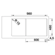 BLANCO ADIRA XL 6S fekete tart., exc.