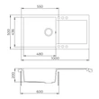 EVIDO Cubo XL 6S gránit mosogató, 1000 x 500 mm, platina