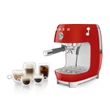 SMEG ESPRESSO KÁVÉFŐZŐ COLD BREW FUNKCIÓVAL, retro, piros