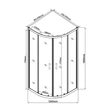 Spirit Mátrix 90x90 cm íves zuhanykabin zuhanytálca nélkül