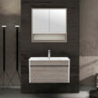 Primo 80 alsó fürdőszoba bútor mosdóval tükörfényes fehér-rauna szil színben