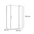 Simple 80x100 cm nyílóajtós aszimmetrikus zuhanykabin zuhanytálca nélkül