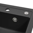 Nia szögletes egy medencés gránit mosogató szifonnal fekete