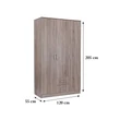 Miami gardróbszekrény 120x205 cm yorki tölgy-yorki tölgy