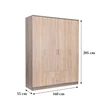 Miami gardróbszekrény 160x205 cm sonoma tölgy-yorki tölgy