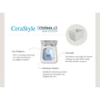 CeraStyle HERA fali WC - rimless - perem nélküli - rejtett szerelésű - mély öblítés - 52 cm