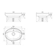 CeraStyle LAL C - PULTRA ültethető - Top Counter - porcelán mosdó - ovális - 60 x 46 cm